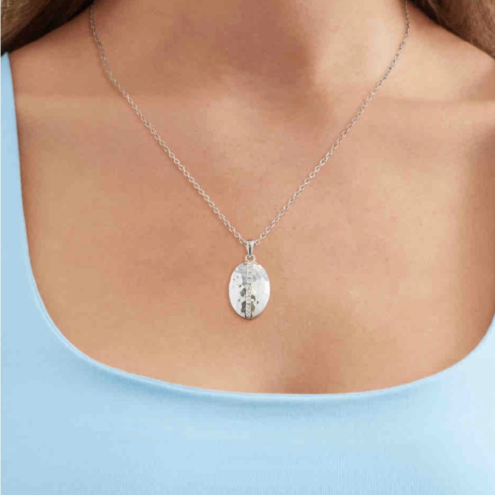 Silpada NIB sterling Silver stamped exuding positivity Pendant Necklace chic!